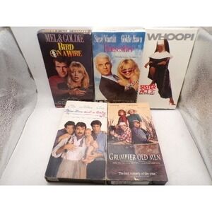 Lot of 5 Comedy VHS Tapes Bird on a Wire Housesitter Sister Act 2 Grumpier Old M